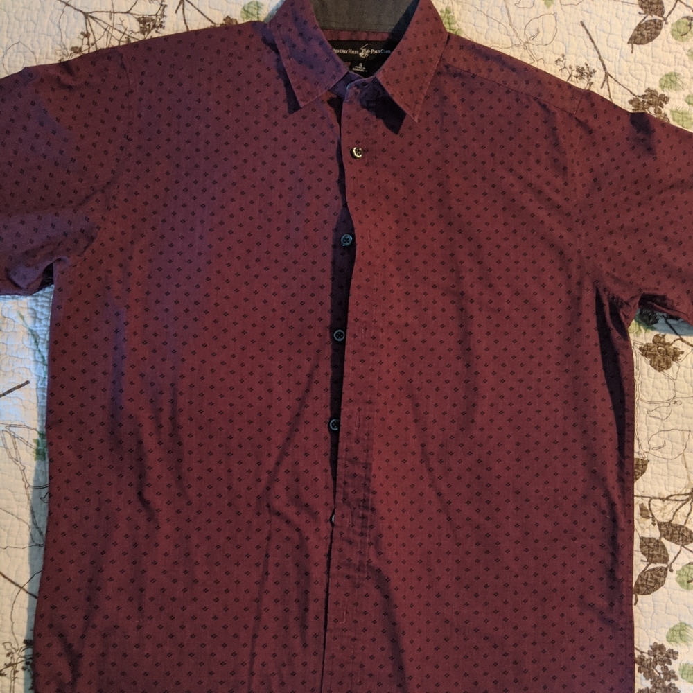 Burgandy and black casual shirt